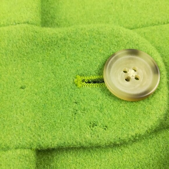 Vintage 2005 J Crew Topcoat Overcoat Wool Green Long Womens Size 4 - Picture 8 of 14